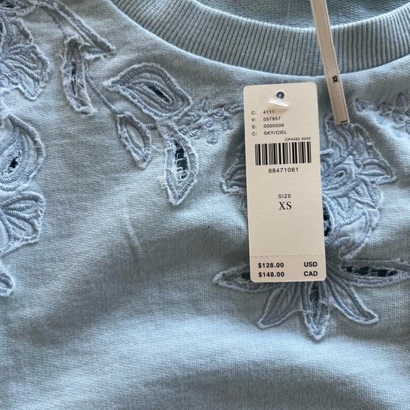 NWT Anthropologie Embroidered Cutwork Sweatshirt - Picture 5 of 5